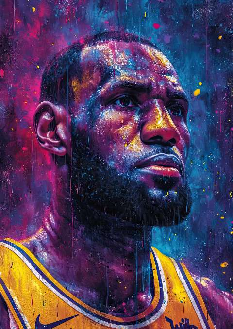 Preview for Lebron-james-vibrant-portrait-celebrities-template-2d01d