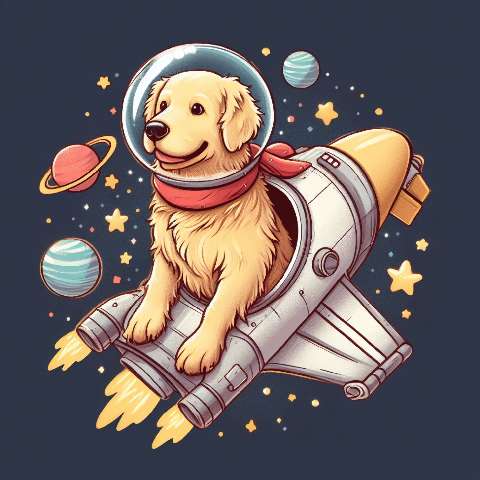 Preview for Golden Retriever In Space Adventure Template