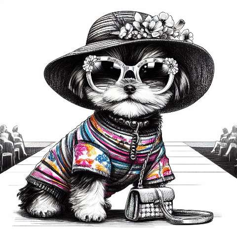 Preview for Fashionable Dog On Catwalk Design Template