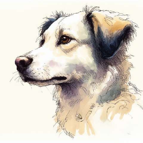 Preview for Dog Portrait Illustration Template
