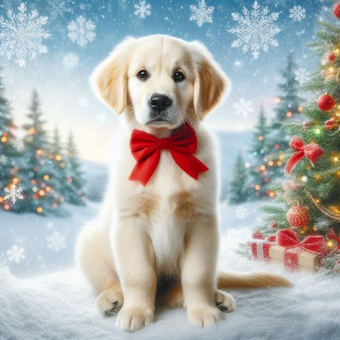 Preview for Festive-puppy-christmas-tree-aistylized-template-b6327