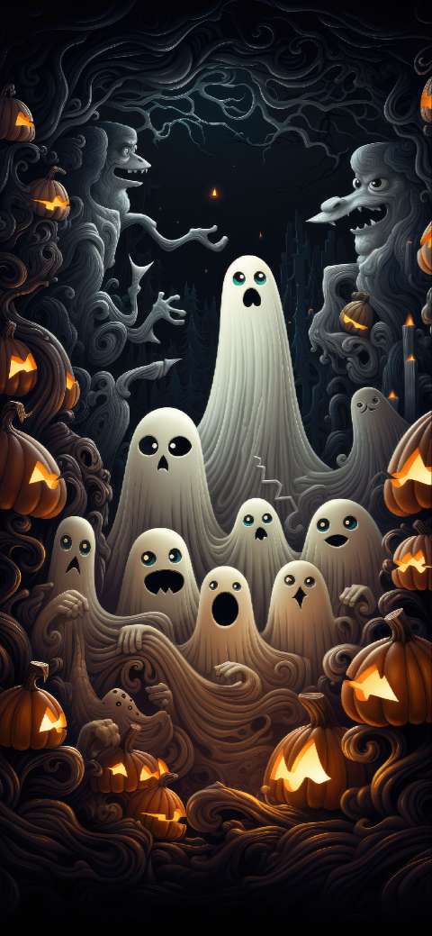 Preview for Halloween-ghosts-illustration-halloween-phone-template-be82f