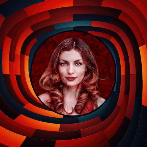 Preview for Woman-portrait-red-gradient-frame-instagram-post-template-1d31c