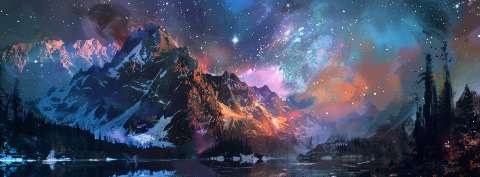 Preview for Cosmic Mountain Landscape Template