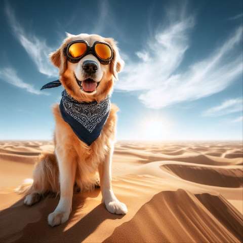 Preview for Dog In Desert With Sunglasses Template