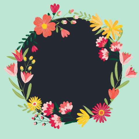 Preview for Floral-wreath-design-template-flower-frame-22772