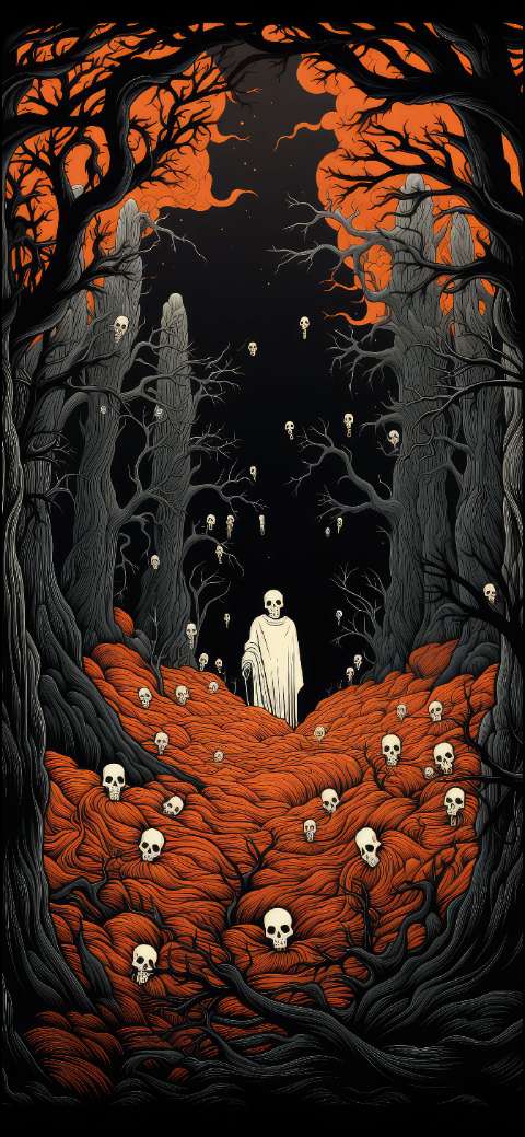 Preview for Grim-reaper-dark-forest-illustration-halloween-phone-template-117d4