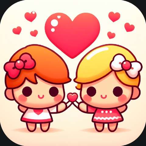 Preview for Cartoon-girls-friendship-illustration-love-app-template-1181e