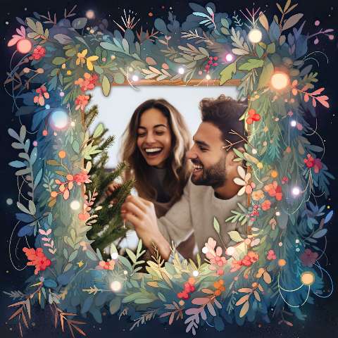 Preview for Couple-decorating-christmas-tree-christmas-frame-template-fa780
