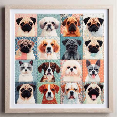 Preview for Framed Dog Breeds Collage Design Template