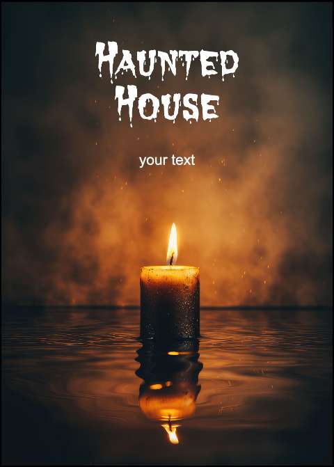 Preview for Haunted-house-candle-atmosphere-halloween-flyer-template-251c9