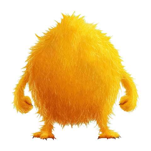 Preview for Yellow-furry-creature-fuzzy-monster-template-9a7da