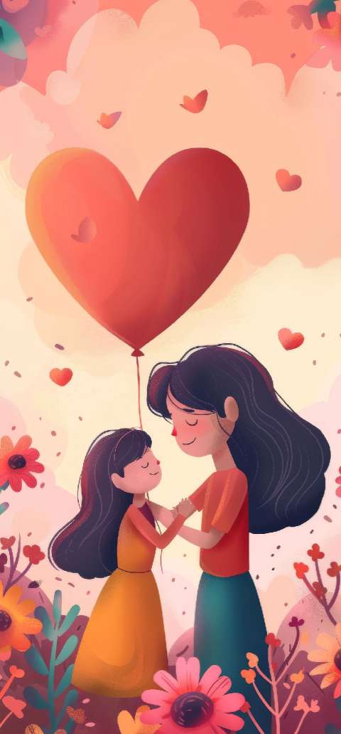 Preview for Mother-daughter-love-illustration-mothers-day-template-35daa
