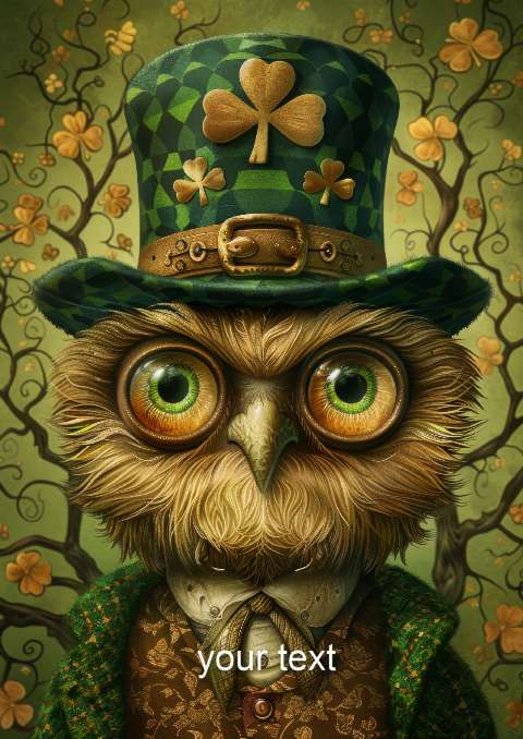 Preview for Lucky-owl-green-top-hat-st-patricks-template-b05d4