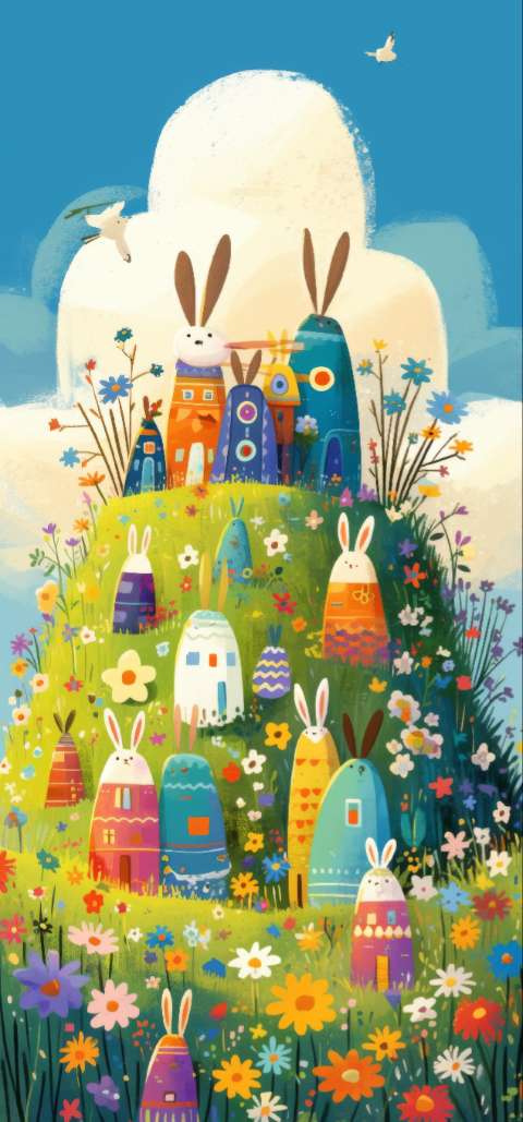 Preview for Easter-egg-hill-illustration-easter-phone-template-1f345