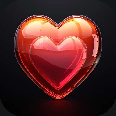 Preview for 3d-red-heart-icon-love-app-template-631b5