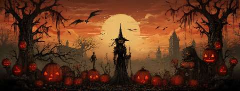 Preview for Halloween-witch-pumpkins-night-halloween-social-template-28b9b