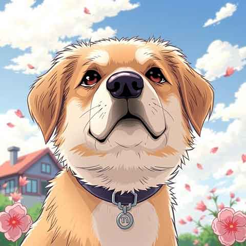 Preview for Adorable Dog In Blooming Garden Template