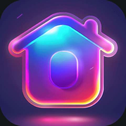 Preview for Neon Home Icon Design Template