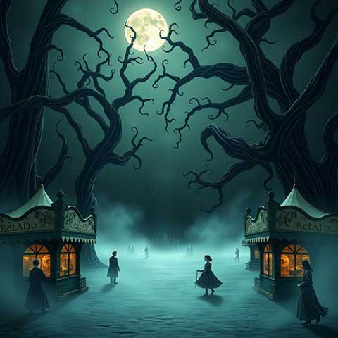 Preview for Mysterious-night-market-illustration-aicartoon-template-1c300