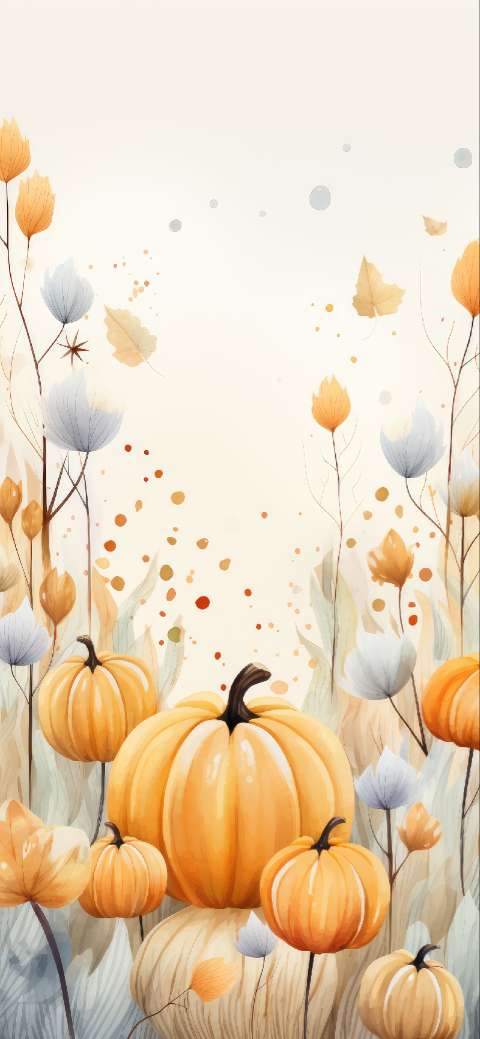 Preview for Autumn-pumpkins-and-flowers-halloween-phone-template-7e069