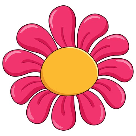 Preview for Cartoon-pink-flower-object-emoji-template-30183