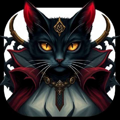 Preview for Mystical-black-cat-illustration-aiappiconstyle-template-fcfc8