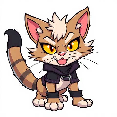 Preview for Ninja-cat-character-design-aistickerstyle-template-07a9c