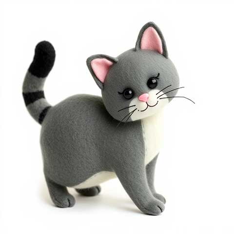 Preview for Grey-felt-cat-plush-toy-aistickerartstyle-template-517fe