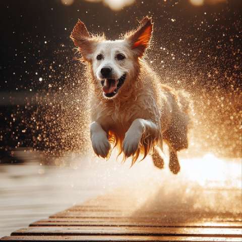 Preview for Dog Jumping Off Dock Template