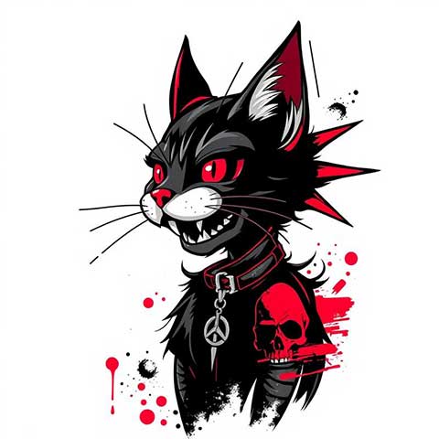 Preview for Punk-cat-graphic-design-aistickerunique-template-0ef11