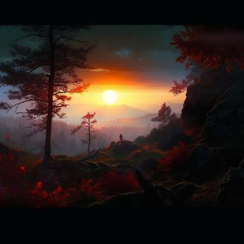 Preview for Serene-mountain-sunset-landscape-ai-image-template-8c7a0