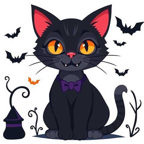 Preview for Halloween-black-cat-illustration-aistickerunique-template-5bbab