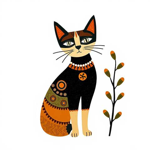 Preview for Decorative-cat-illustration-aistickerartstyle-template-63bed