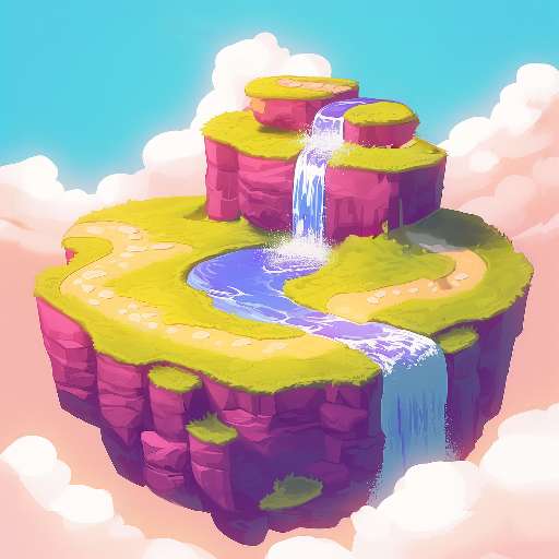 Preview for Floating-island-waterfall-art-pink-tiny-template-8a059