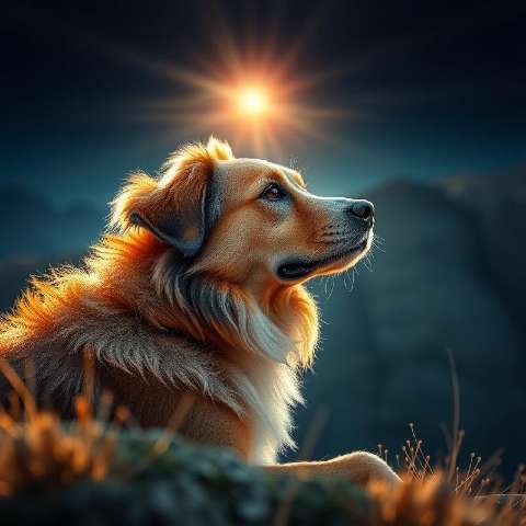 Preview for Dog-gazing-at-sunset-aiphotography-template-a3a8f