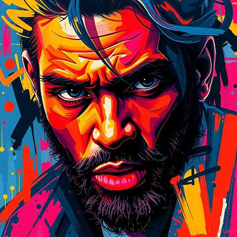 Preview for Vibrant-portrait-intense-gaze-aistylized-template-7aa21