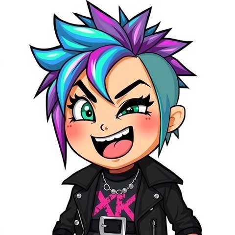 Preview for Cartoon-character-punk-style-aiemojicharacters-template-c373e