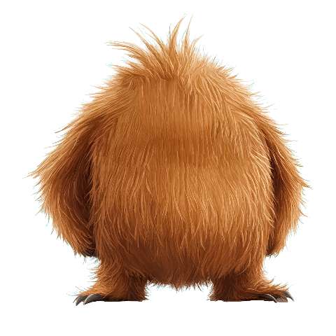 Preview for Fluffy-orange-creature-illustration-fuzzy-monster-template-69284