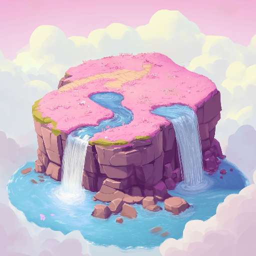 Preview for Floating-island-waterfalls-pink-tiny-template-52def