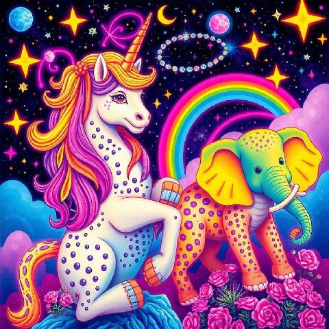 Preview for Unicorn-elephant-fantasy-art-aicartoon-template-007f8