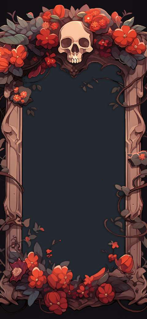 Preview for Floral-skull-frame-art-halloween-frame-template-2eab7