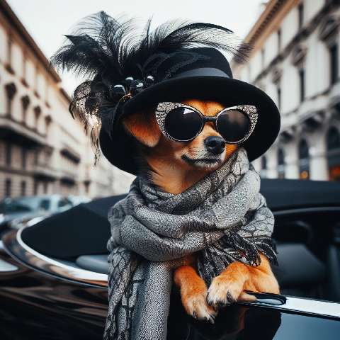 Preview for Stylish Dog In Luxury Car Design Template