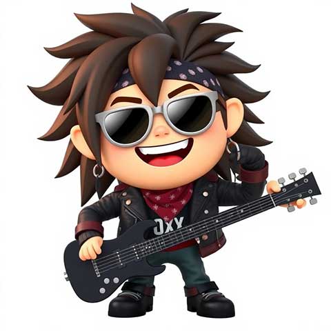 Preview for Cartoon-rockstar-character-aiemojicharacters-template-b3829