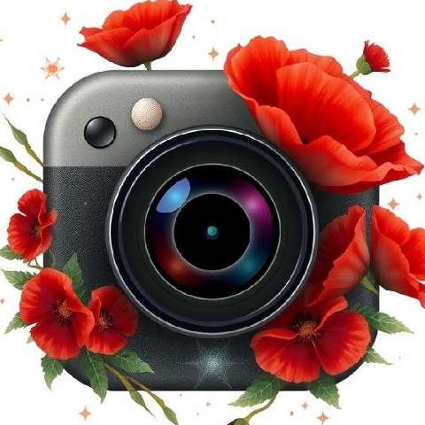 Preview for Camera-with-red-poppies-aiappiconstyle-template-afe99