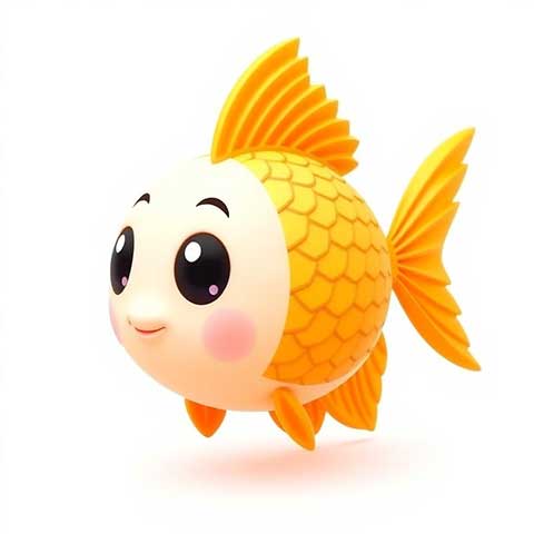 Preview for Cartoon-goldfish-illustration-aiemojianimals-template-67d42
