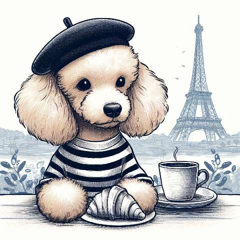 Preview for Poodle In Parisian Chic Design Template