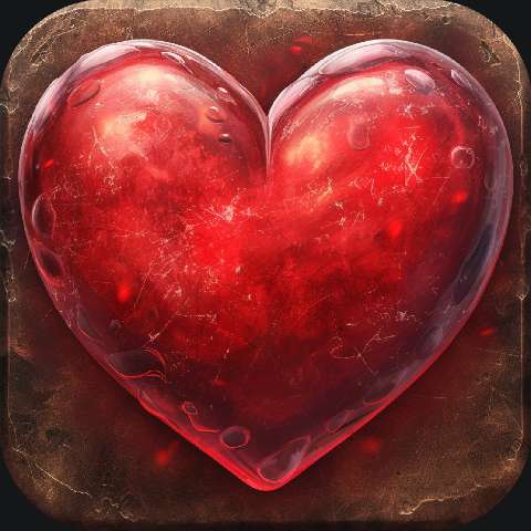Preview for Red-glass-heart-icon-love-app-template-95302
