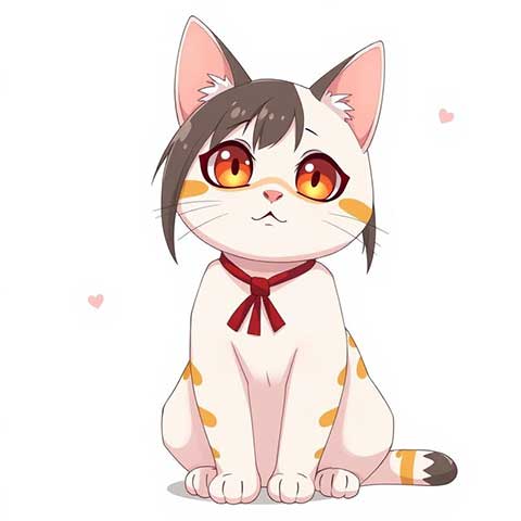 Preview for Kawaii-anime-cat-illustration-aistickerstyle-template-1f51c
