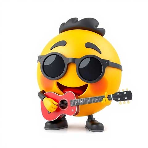 Preview for Cool-emoji-guitar-aiemojicharacters-template-ae469